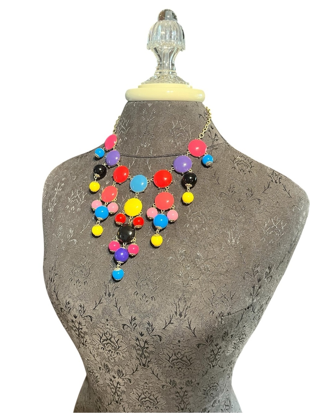 Vintage Bobble Colorful Bib Necklace
